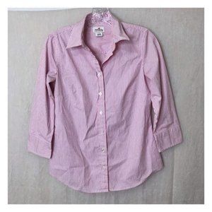 J Crew Haberdashery Small Striped Button Front Top